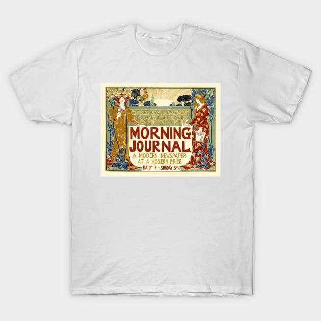 MORNING JOURNAL NEWSPAPER by Louis John Rhead Vintage American Advertisement T-Shirt by vintageposters